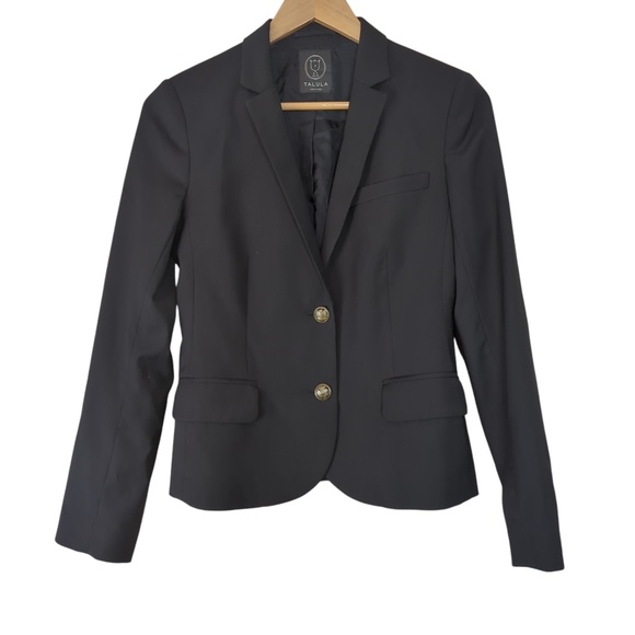 Aritzia Talula Black Wool Blend Academia Blazer SZ 4 - Picture 1 of 12